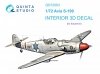 Quinta Studio QD72063 Avia S-199 3D-Printed & coloured Interior on decal paper (Eduard) 1/72